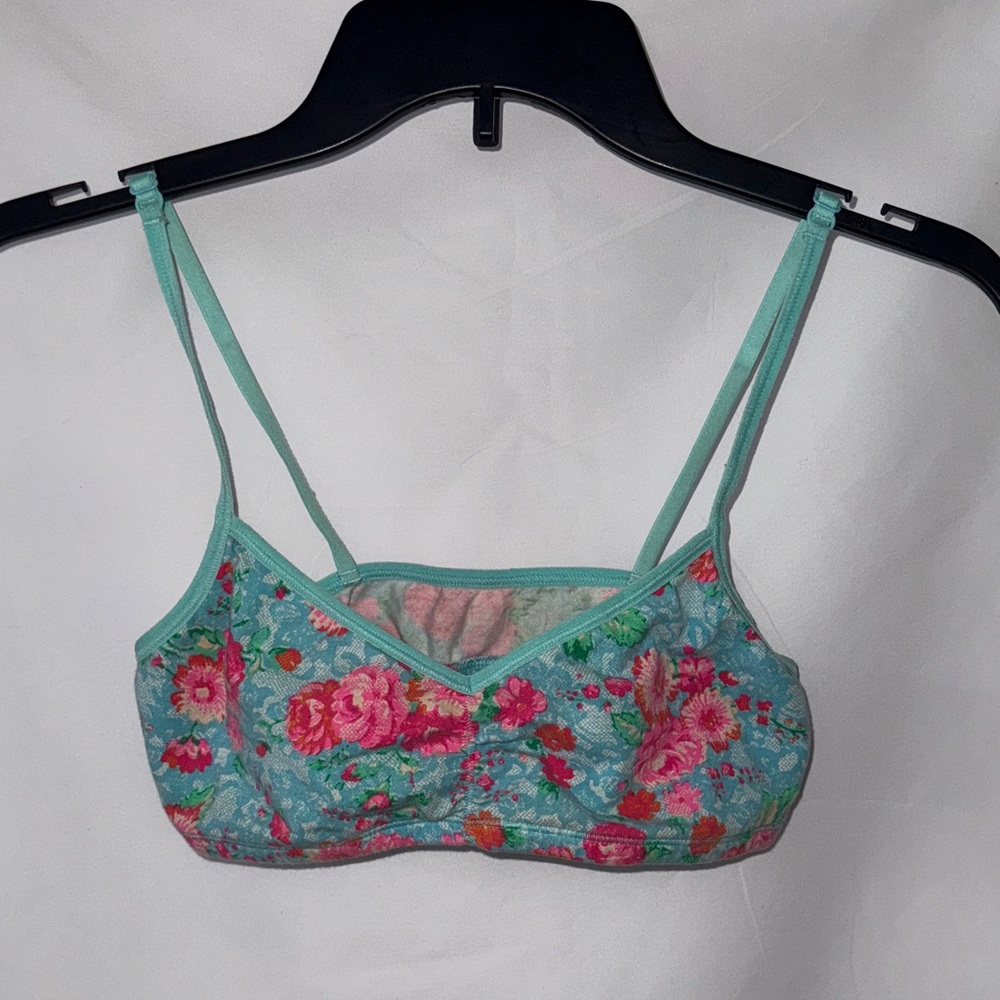 PINK Victoria's Secret Floral Bandeau - Blue and Pink